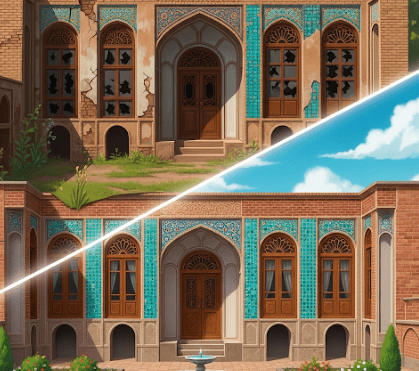 دانلود ppt پاورپوینت مرمت خانه صلح جو تبریز کمیاب و عالی