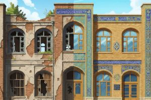 دانلود ppt پاورپوینت مرمت مدرسه عمادیه گرگان کمیاب و عالی