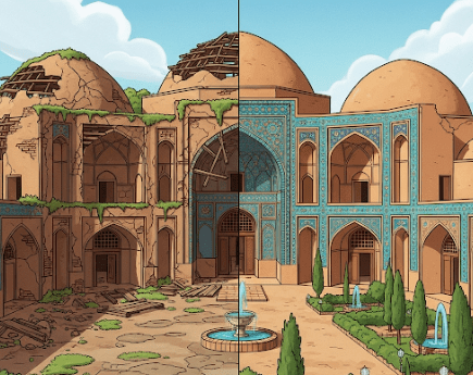 دانلود ppt پاورپوینت مرمت کارونسرای حسین خانی همدان کمیاب و عالی