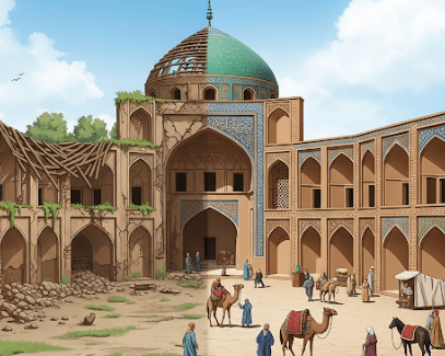 دانلود ppt پاورپوینت  مرمت کارونسرا رباط سرپوش سبزوار کمیاب و عالی